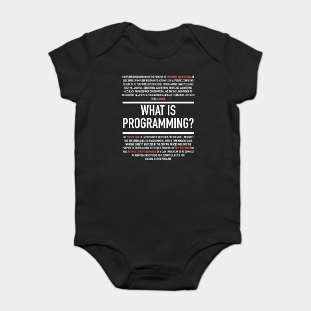 Programming Defined - Computer Teacher Baby Bodysuit by Hidden Verb